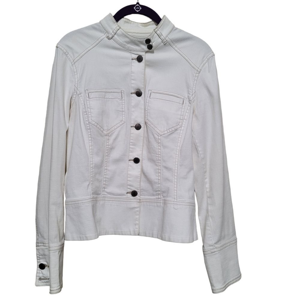 Sigrid Olsen Off White Denim Jacket 8